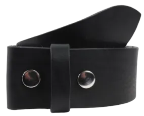 100% Real Black 2" Inch (50mm) Leather Belt Strap