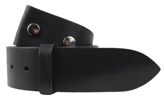 100% Real Black 2" Inch (50mm) Leather Belt Strap