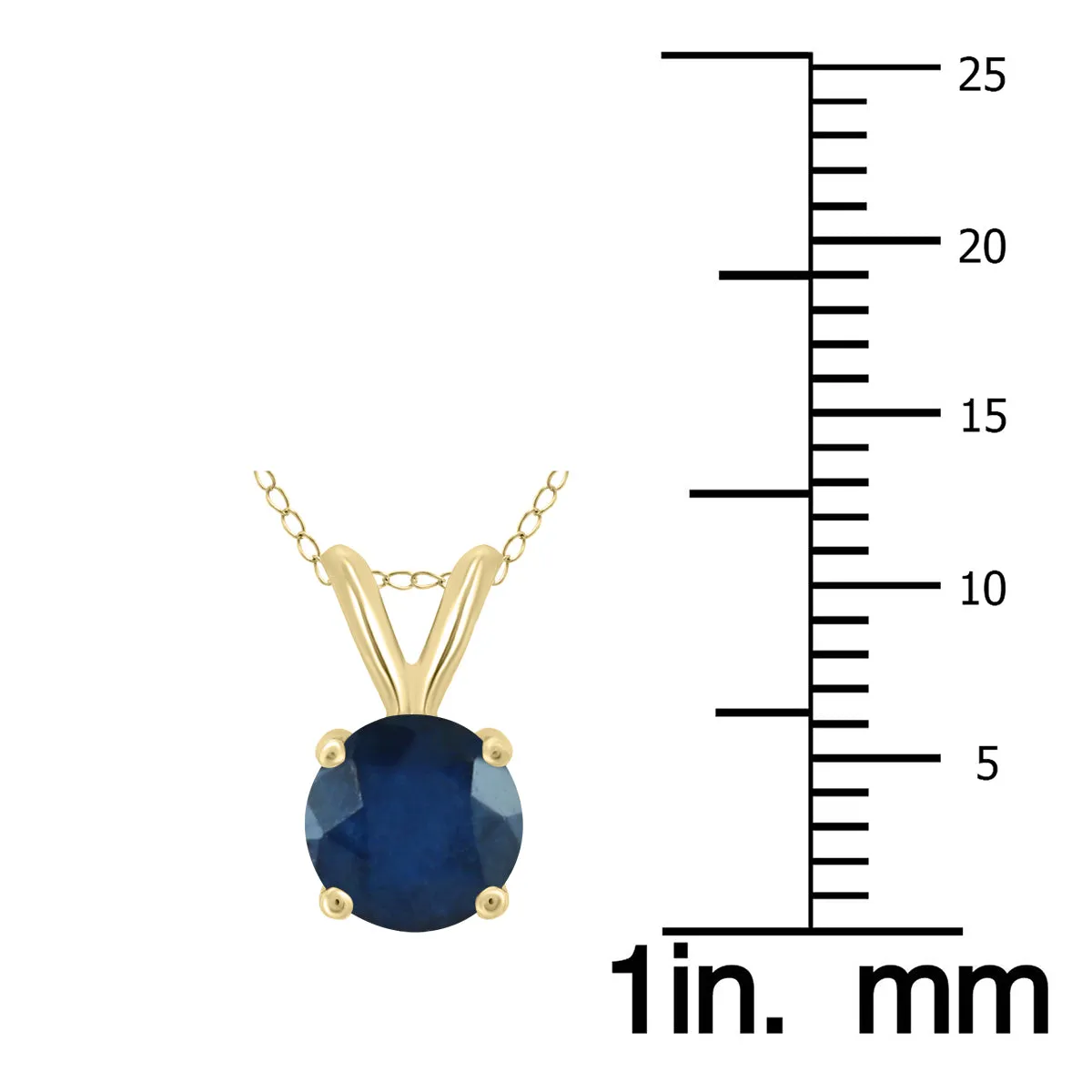 14K  4Mm Round Sapphire Pendant