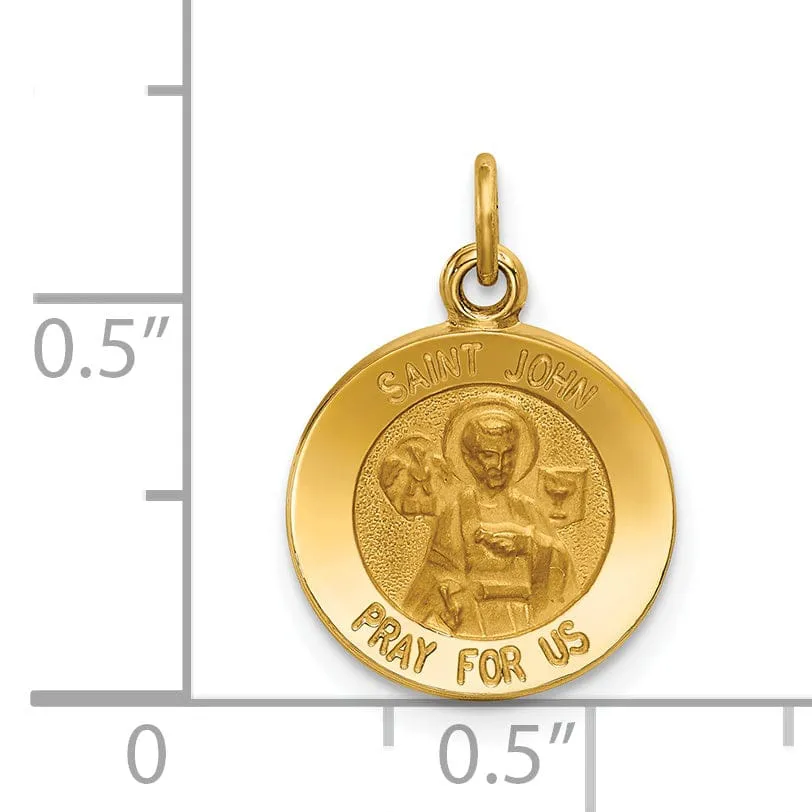 14k Yellow Gold Saint John Medal Pendant