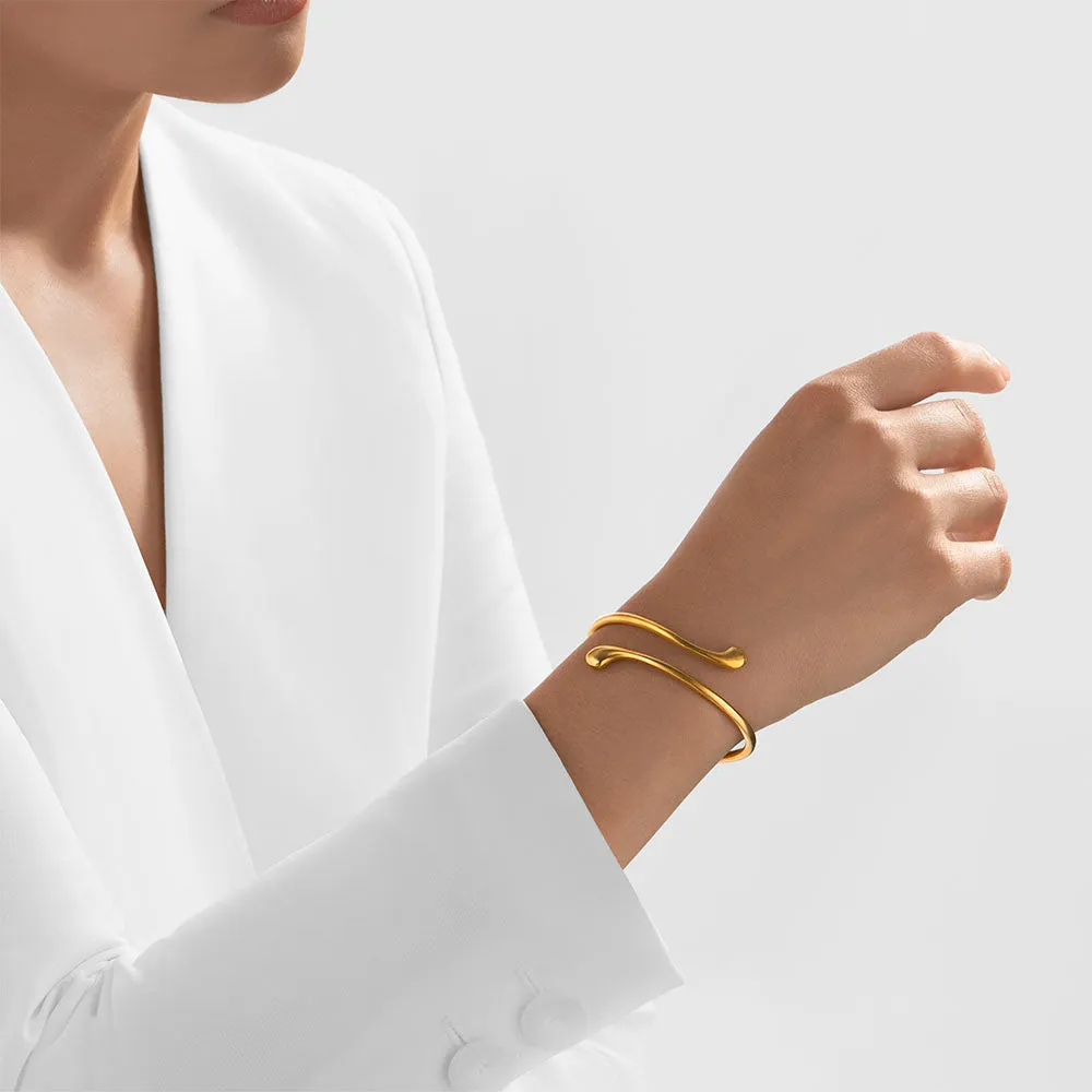 24Kt Gold Molten Droplet Bangle