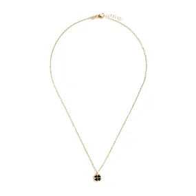 9 Carat Gold Collection Onyx Petal Pendant Necklace, Gold