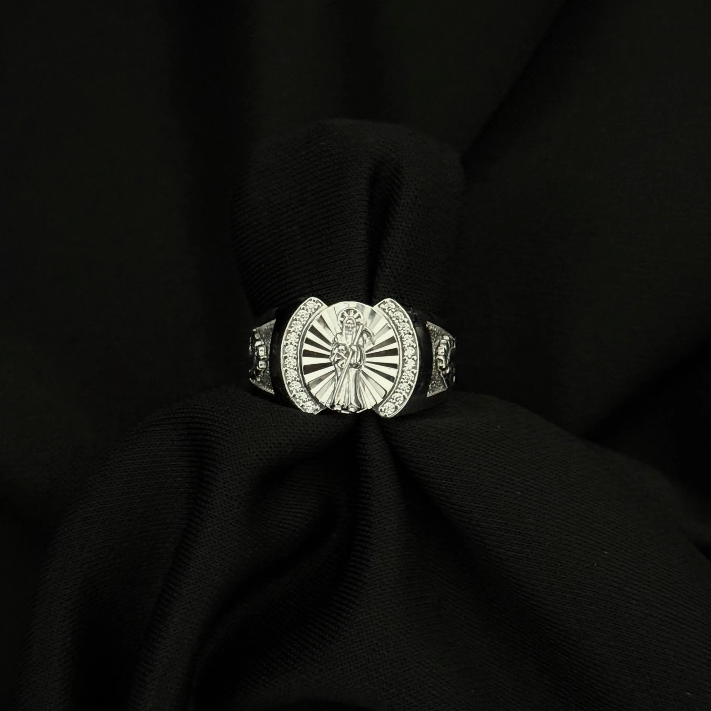 925 Silver Santa Muerte Ring 02