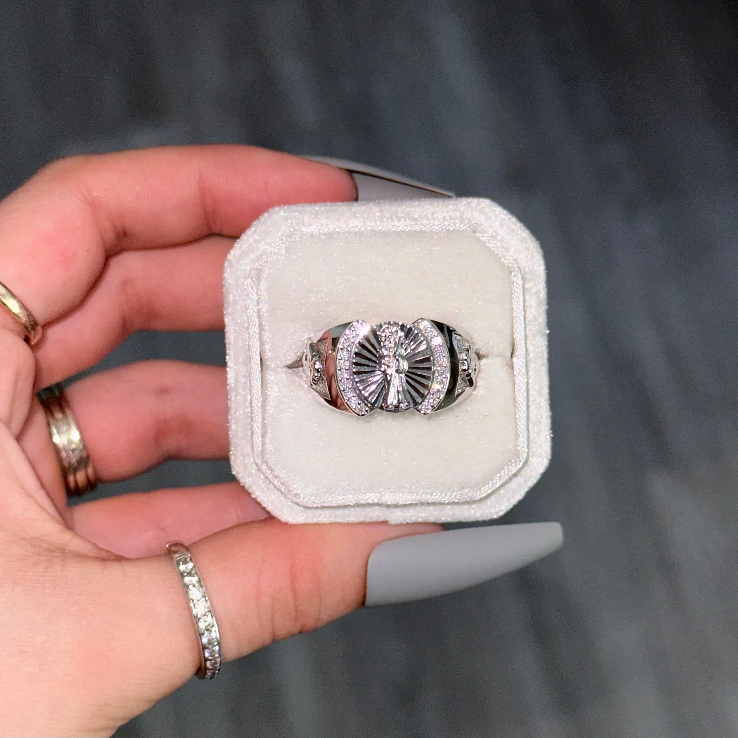 925 Silver Santa Muerte Ring 02
