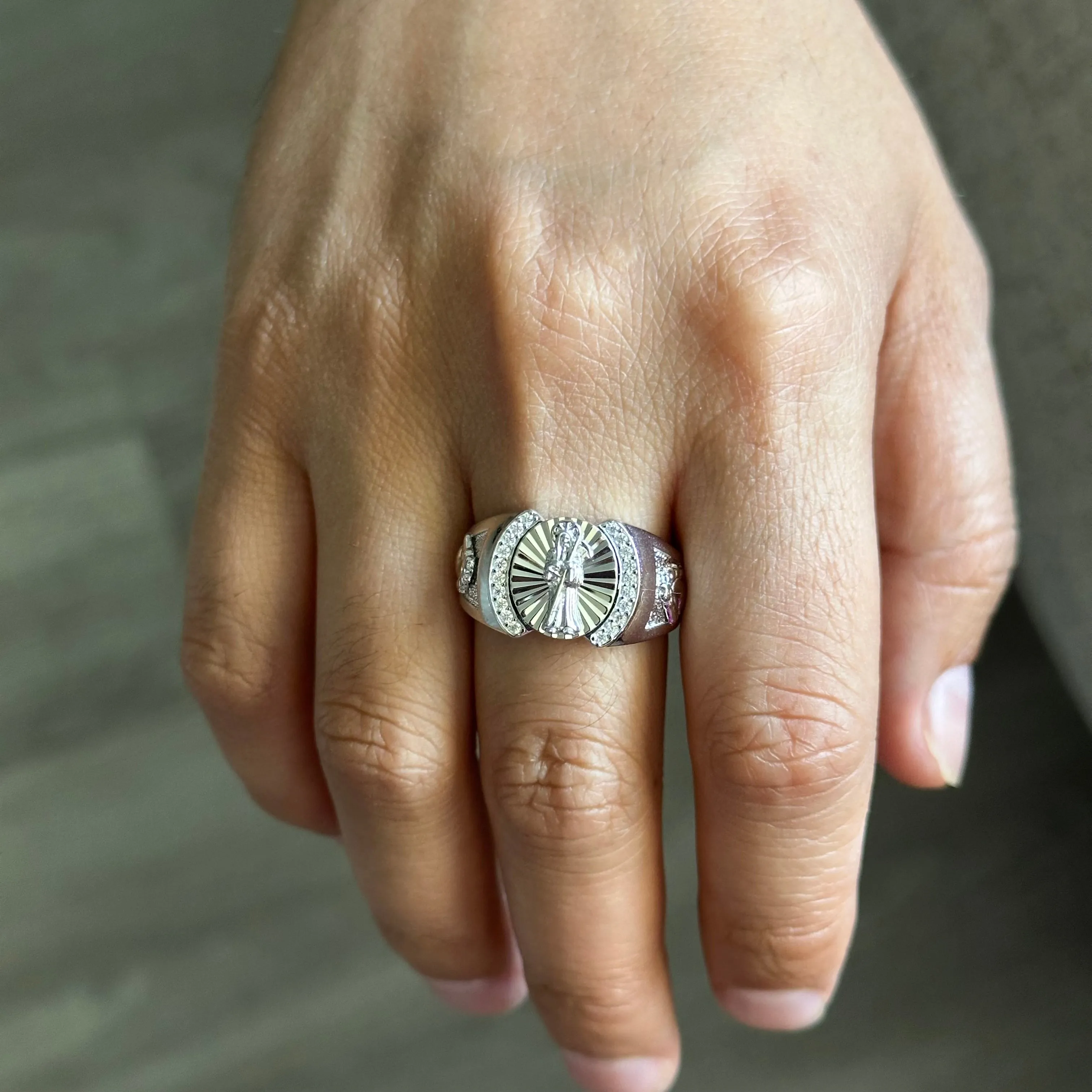 925 Silver Santa Muerte Ring 02