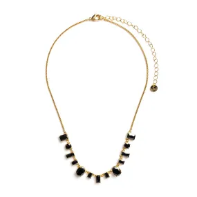 Absolute Onyx CZ Cluster Necklace, Gold