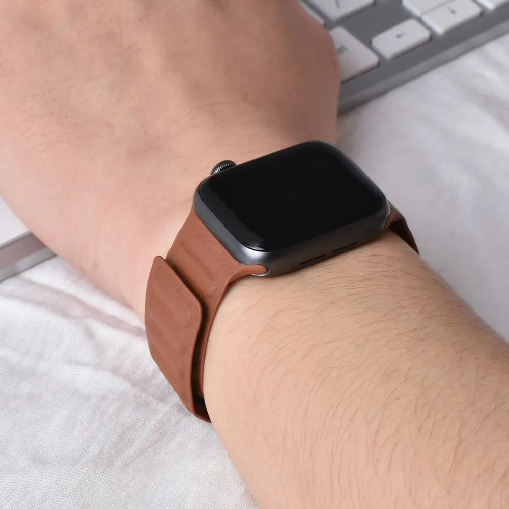 Apple Watch 41mm / 40mm / 38mm | Leather Magnetic Loop Watch Band Strap | Grey