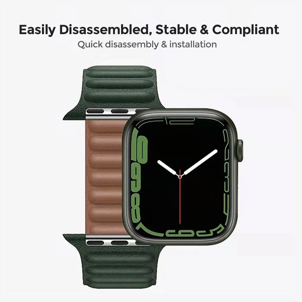 Apple Watch 41mm / 40mm / 38mm | Leather Magnetic Loop Watch Band Strap | Grey