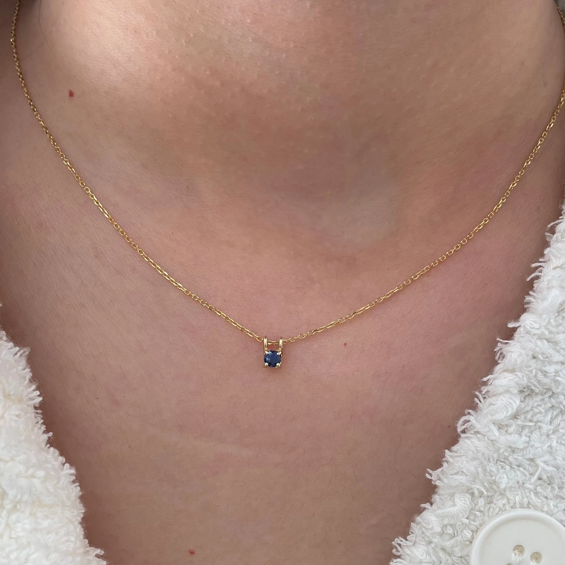 Blue Sapphire Petite Era Necklace (ready to ship option)*
