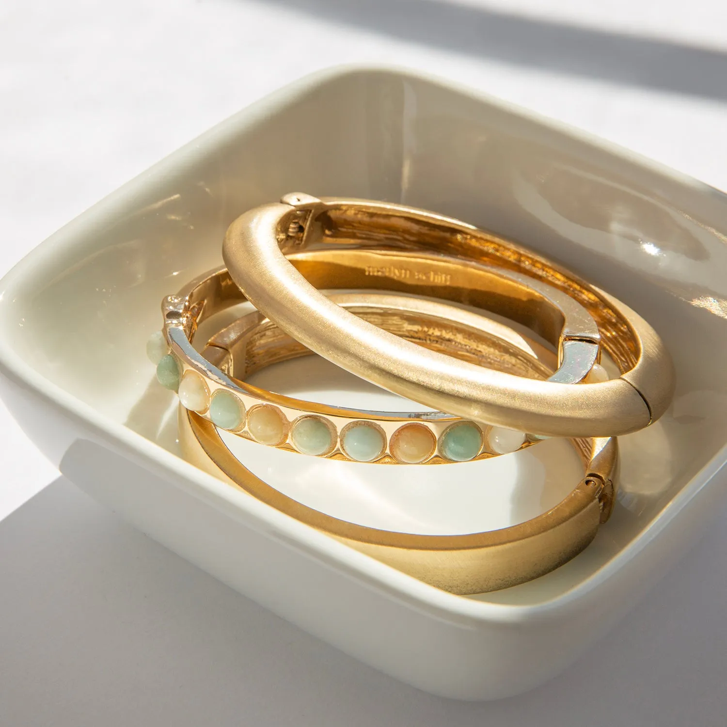 brushed metal dome bangle