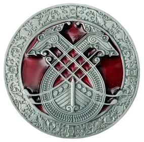 Celtic Long Boat Dragon Head Red Belt Buckle