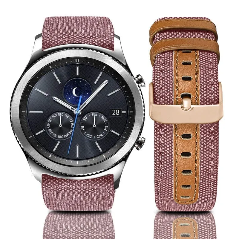 Denim & Leather Watch Straps Compatible with the Huawei Watch GT3 42mm