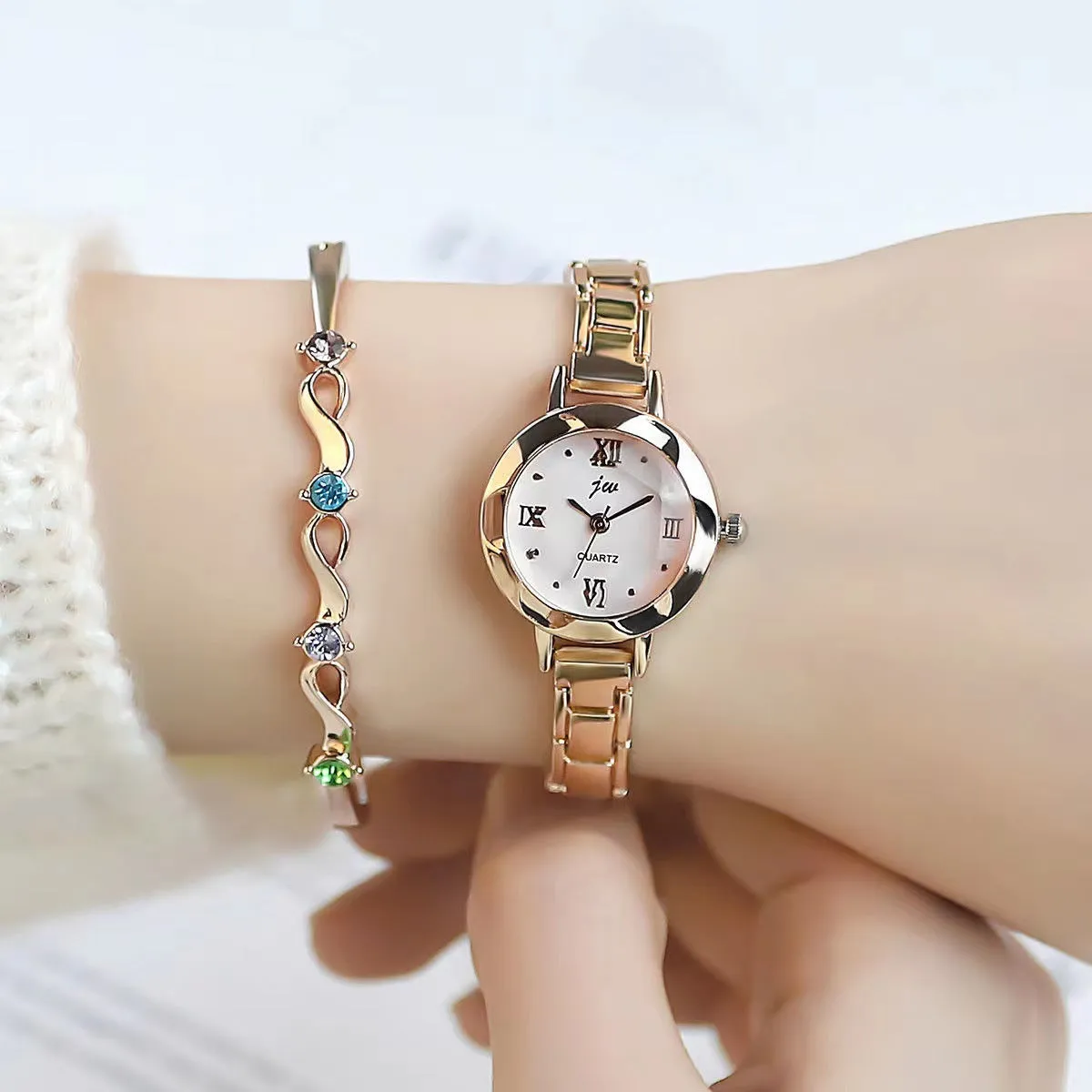 Fashion Style Women's Watch Women's Student Small Dial Korean Style Simple Graceful Electronic Quartz