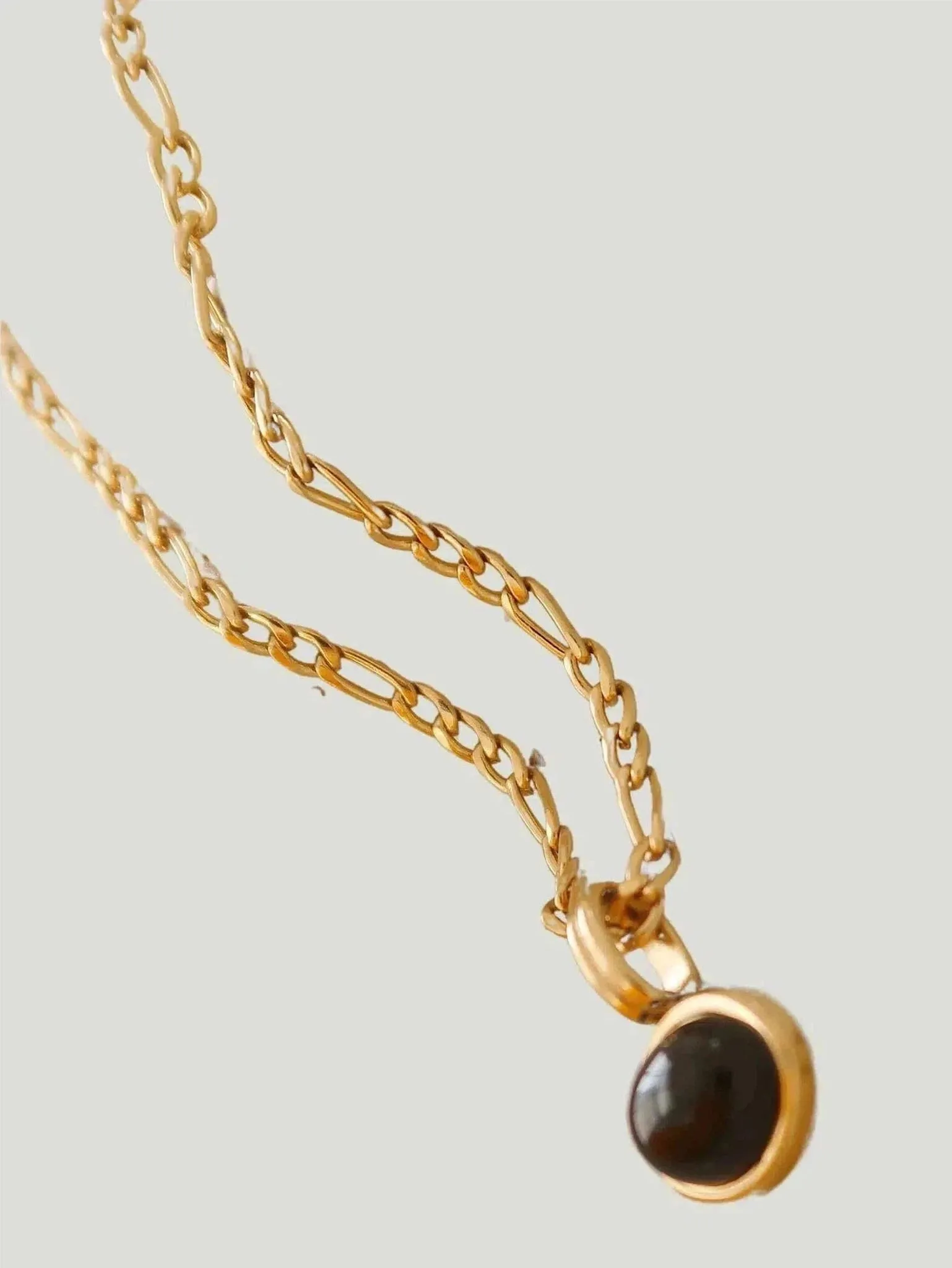 Furano Studio Black Onyx Agate Gemstone Pendant Necklace