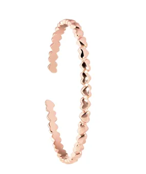 Gift Packaged 'Bridget' 18ct Rose Gold Plated Sterling Silver Minimalist Heart Bangle