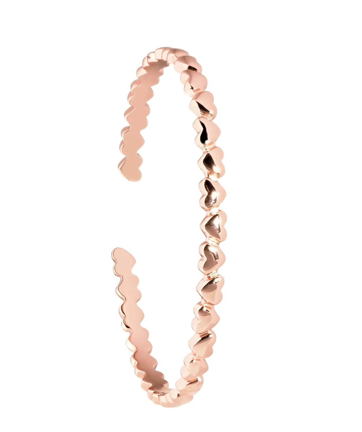 Gift Packaged 'Bridget' 18ct Rose Gold Plated Sterling Silver Minimalist Heart Bangle