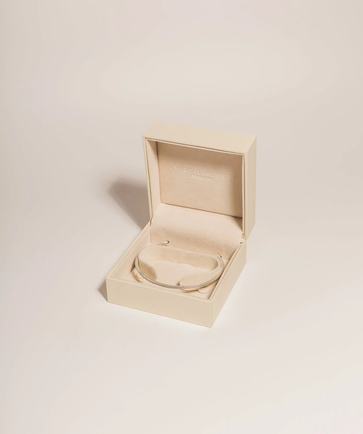 Gift Packaged 'Gretel' 925 Silver & Cubic Zirconia Chainmail Bangle
