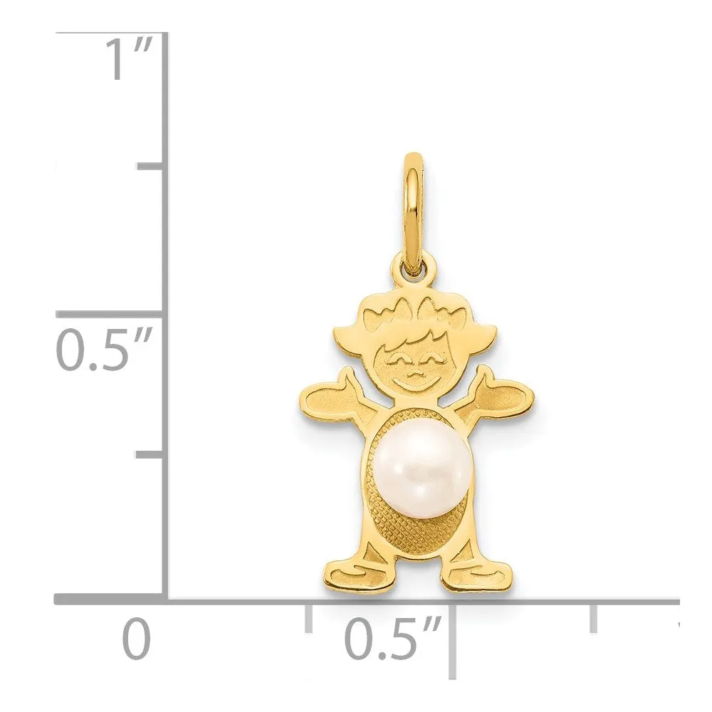Girl June Birthstone Pearl Pendant