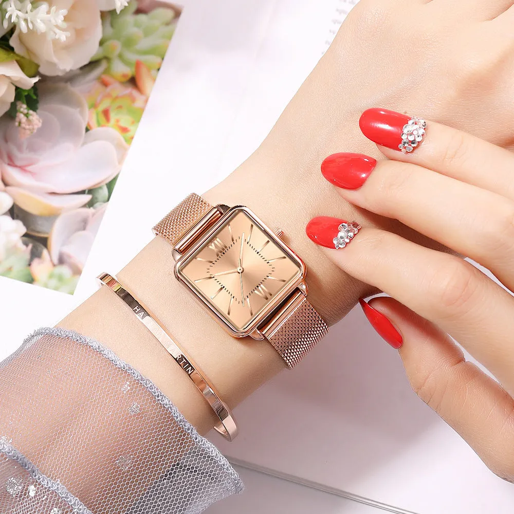 Japan Watch Movement Female Square Student Trendy Quartz Women's Watch