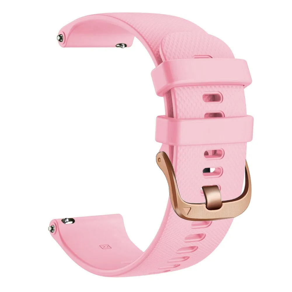 Lacoste 22mm Range compatible Silicone Watch Straps with Rose Gold Buckles