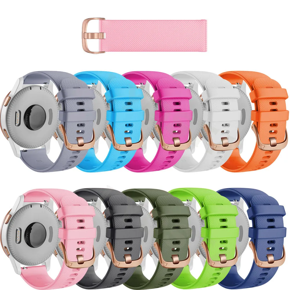 Lacoste 22mm Range compatible Silicone Watch Straps with Rose Gold Buckles