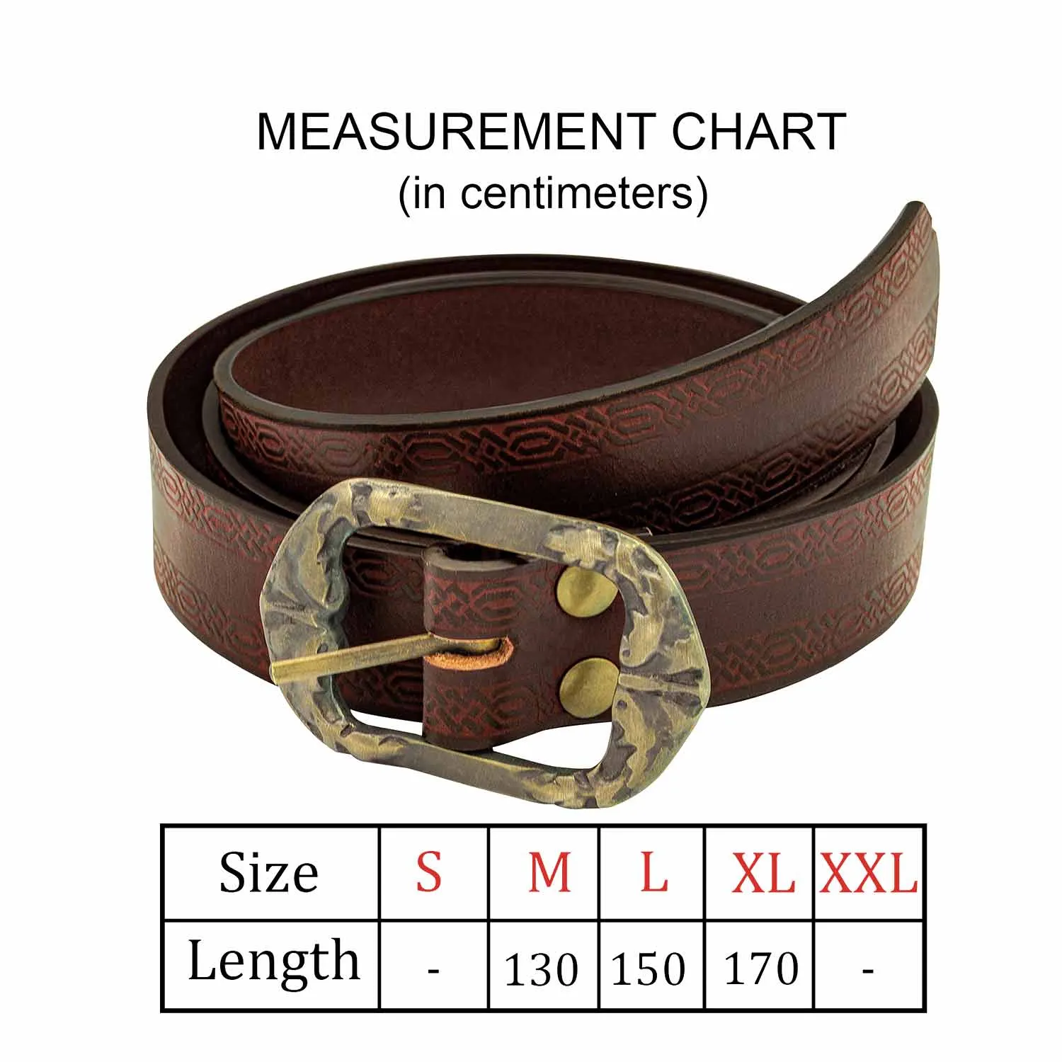 Leather Belt with Embosed Design