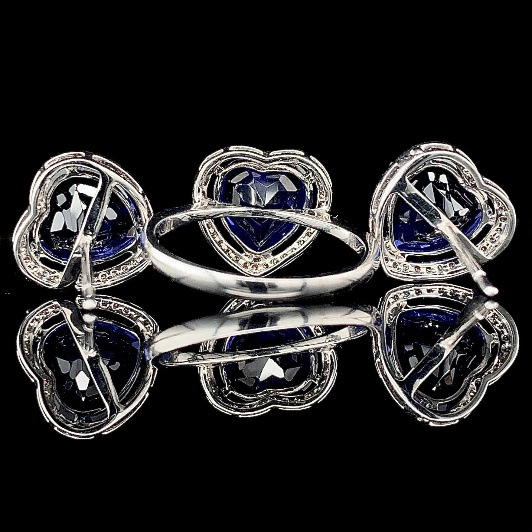 #LVNA2024 | Heart Blue Sapphire Gemstones Diamond Jewelry Set 14kt