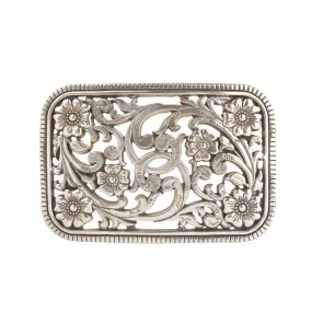 M&F Rectangle Buckle Floral Filigree
