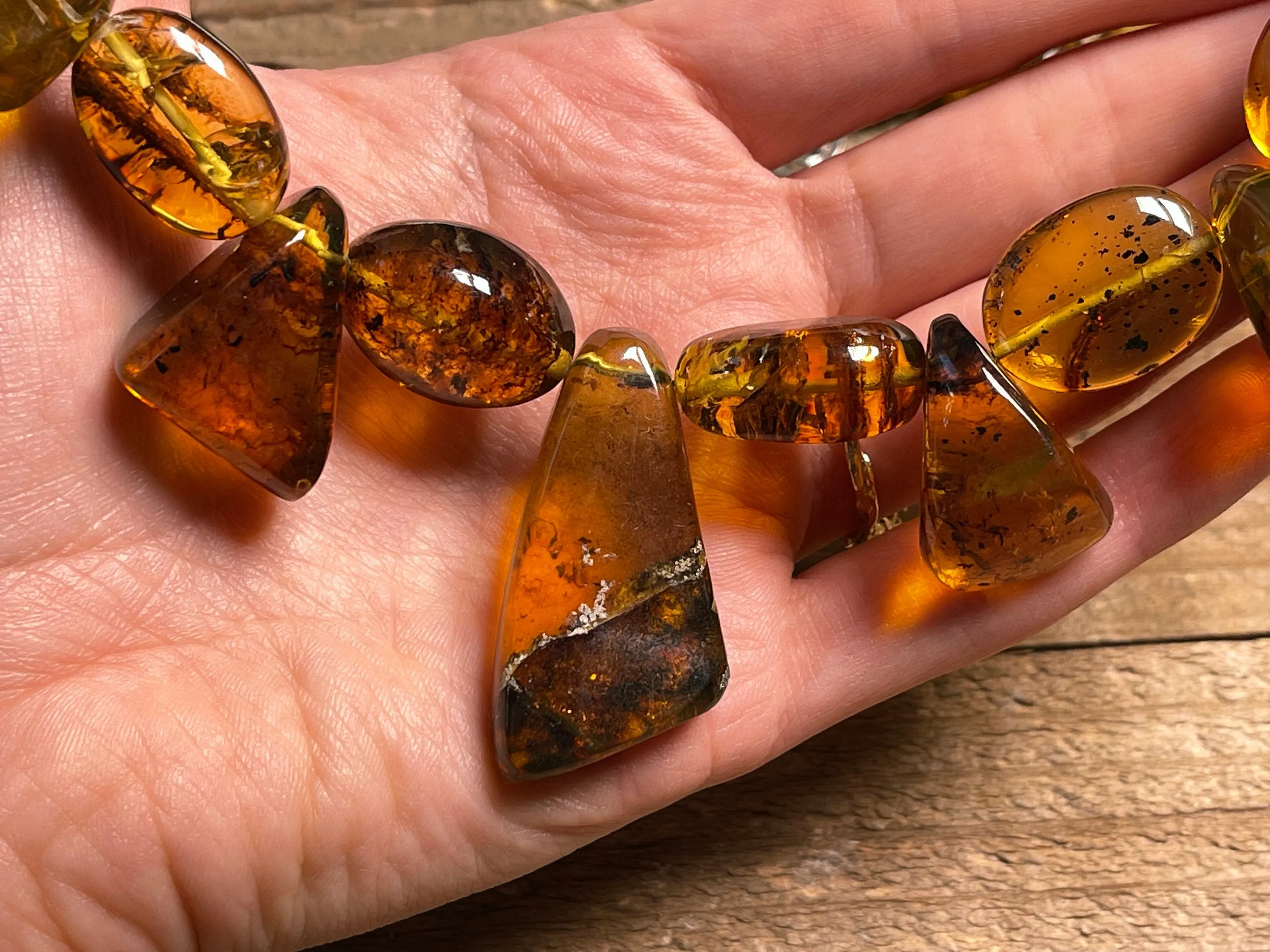 Mexican AMBER Crystal Necklace - Beaded Necklace, Handmade Jewelry, Healing Crystals and Stones, 48563
