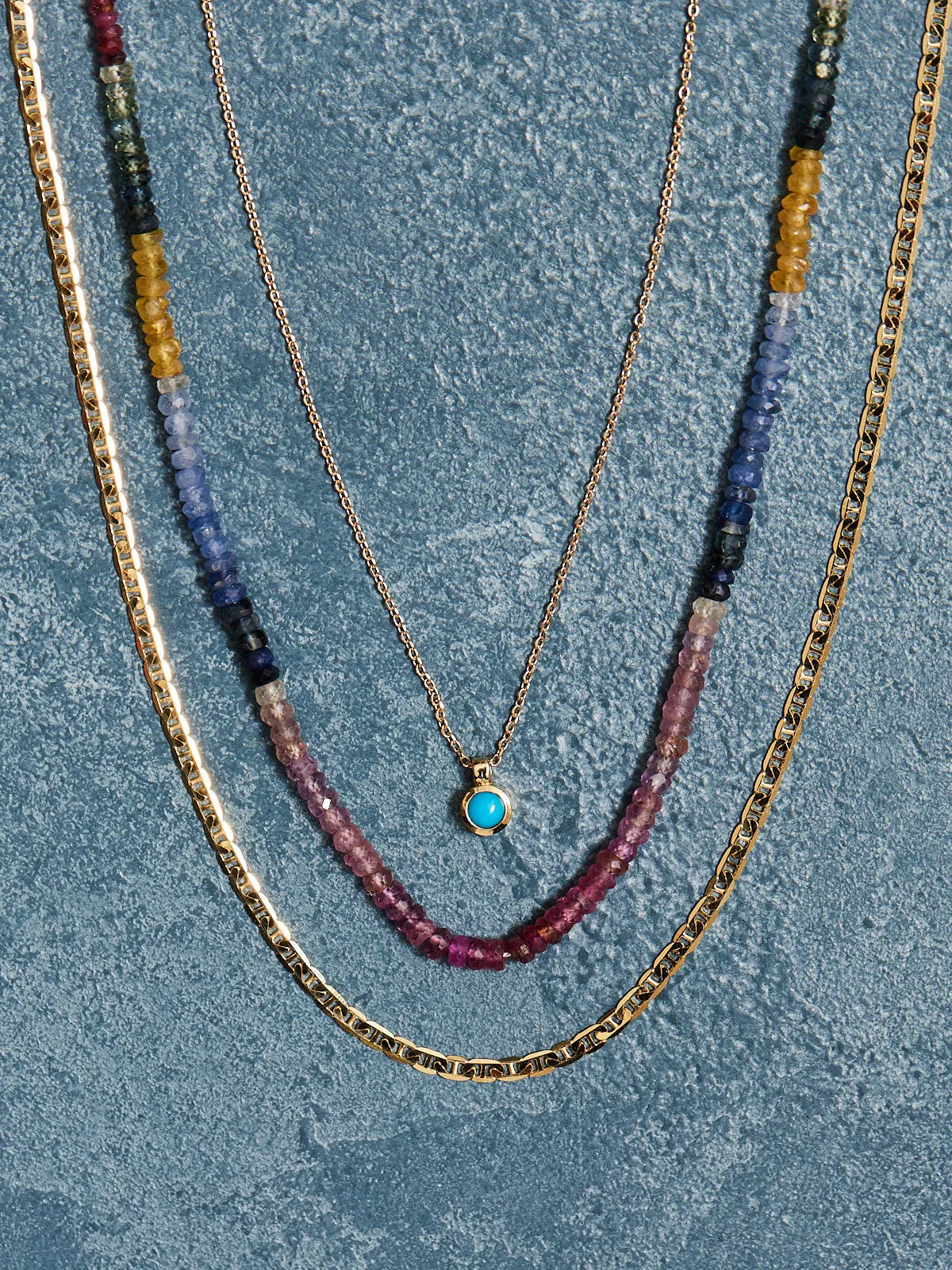 Rainbow Sapphires Necklace