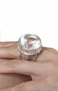 Rock Cage Large Round Quartz Ring