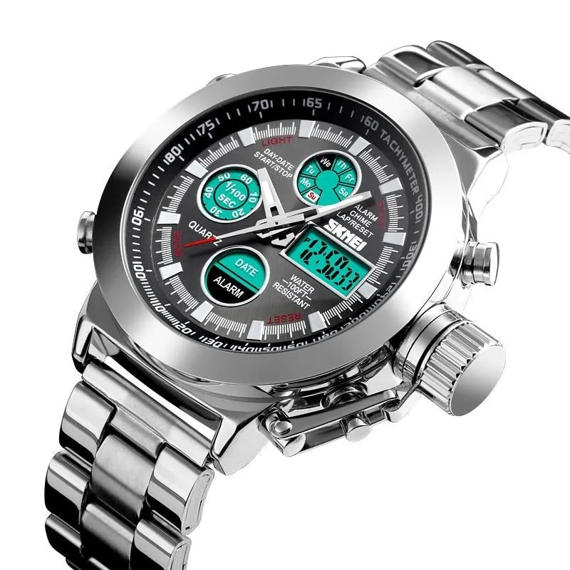SKMEI 1515 Luxury Men's Quartz Digital Watch w/ 2 Time Chronograph
