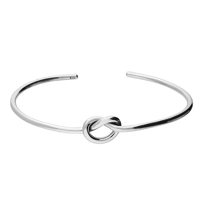 Sterling Silver Twisted Knot Bangle