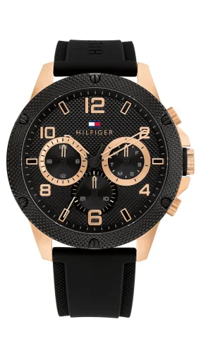 Tommy Hilfiger Blaze Black Silicone Black Dial Men's Watch 1792028