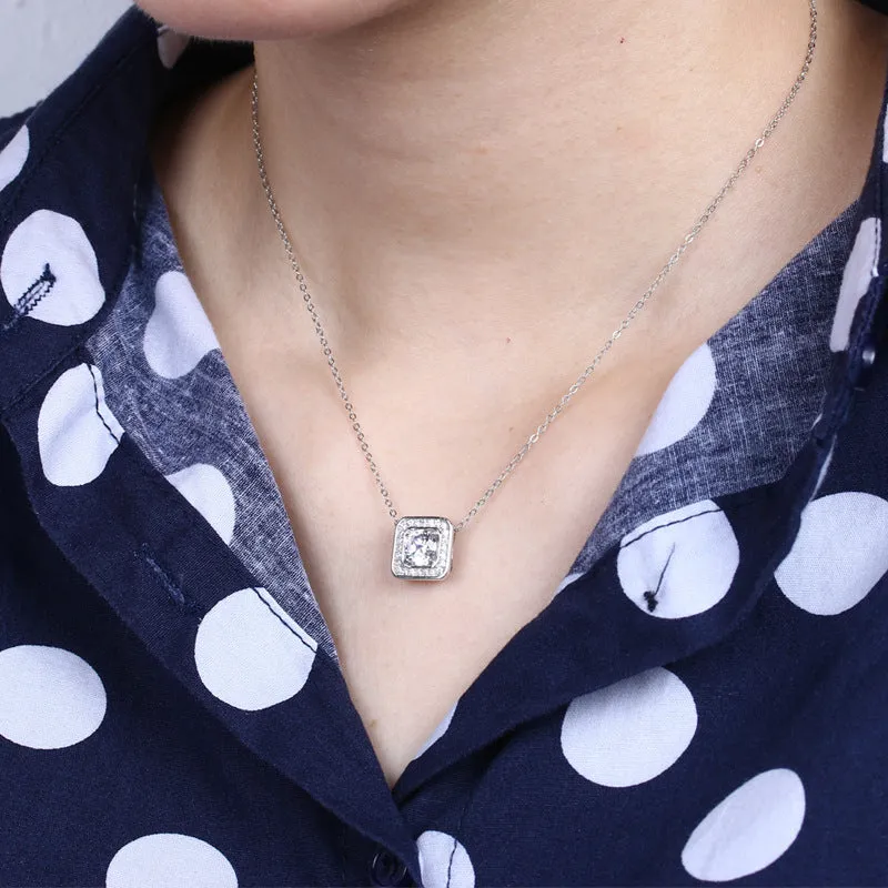 Women's Pendant S925 Sterling Silver Imitation Diamond Crystal Zircon Pendant Pendant for girls