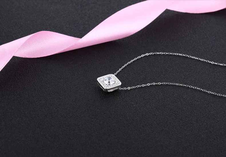 Women's Pendant S925 Sterling Silver Imitation Diamond Crystal Zircon Pendant Pendant for girls