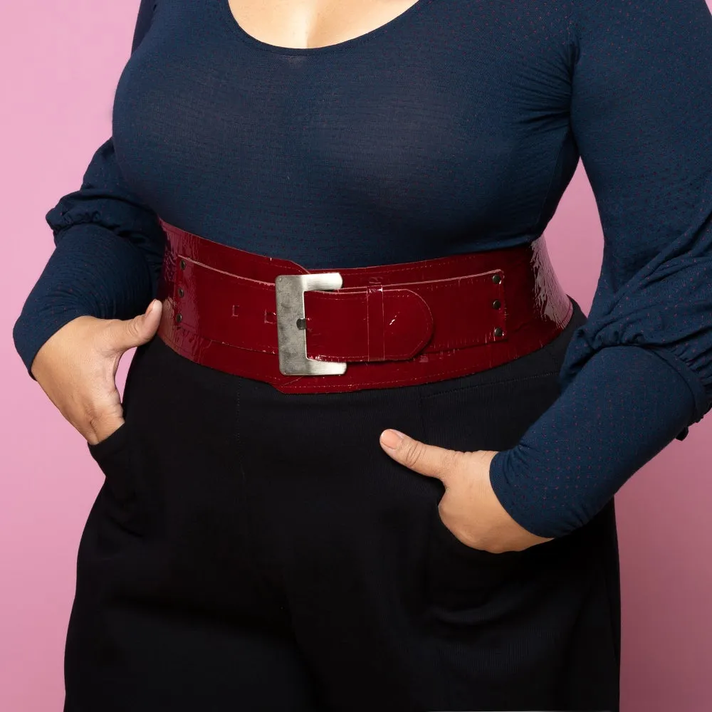 YES MZ: WIDE CURVED LEATHER BELT