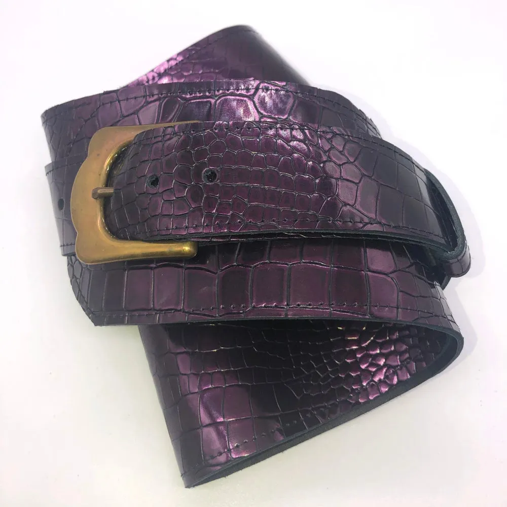YES MZ: WIDE CURVED LEATHER BELT